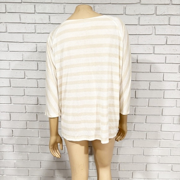 Loft Women’s Striped Neutral Long Sleeve Tee - Picture 7 of 7